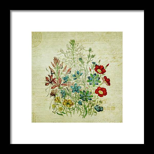 Flower Print Two Framed Print featuring the mixed media Flower Print Two by Marcee Duggar