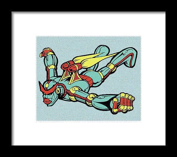 Ai Framed Print featuring the drawing Flying Alien Robot by CSA Images