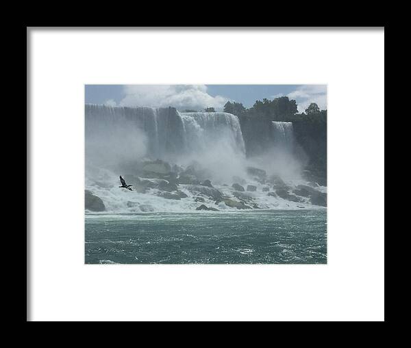 Niagara Falls Framed Print featuring the photograph Flying Free over Niagara Falls by Robin Valentine