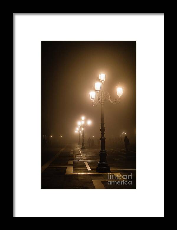 Piazza San Marco Framed Print featuring the photograph Foggy Piazza San Marco, Venice by Lyl Dil Creations