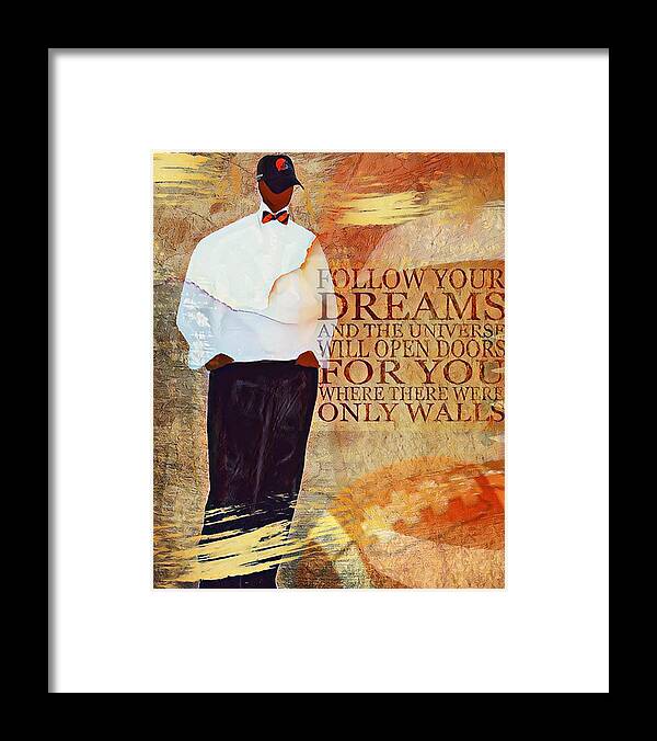 African American Framed Print featuring the digital art Follow Your Dreams by Romaine Head
