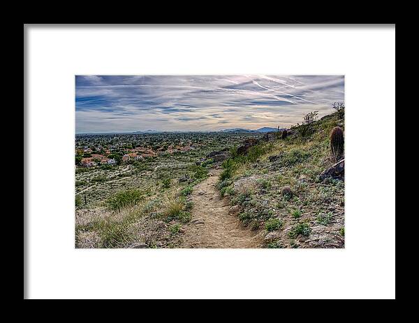 Sunsets Framed Print featuring the photograph Following The Desert Path by Anthony Giammarino