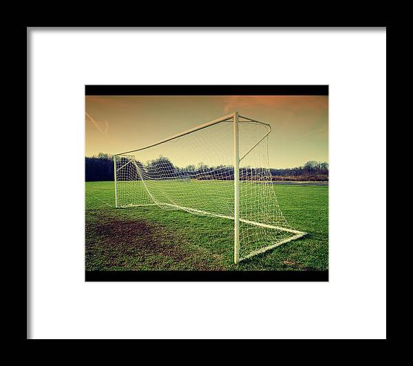 Goal Framed Print featuring the photograph Football Goal by Federico Scotto