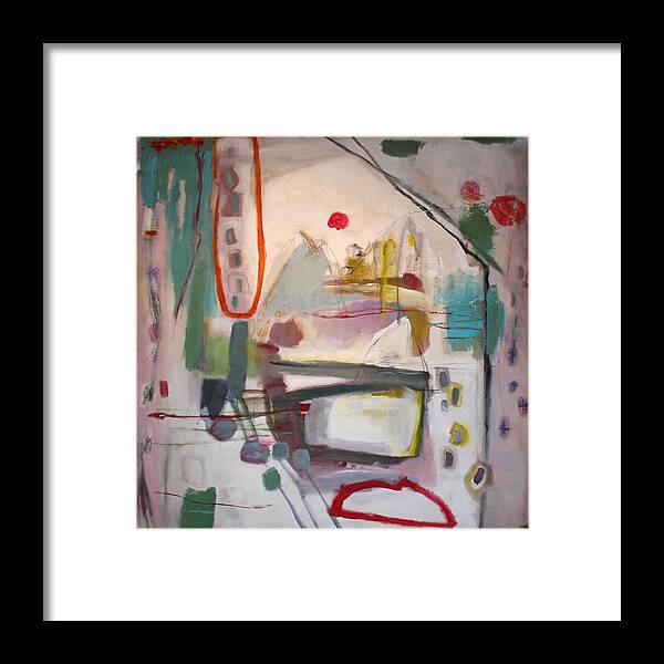 Abstract Framed Print featuring the painting Urban Footprints by Janet Zoya