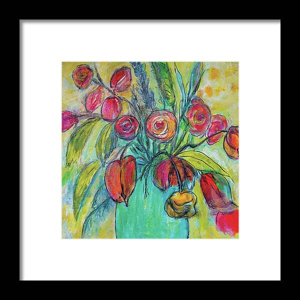 Acrylic Framed Print featuring the mixed media For the Love of Spring by Christine Chin-Fook