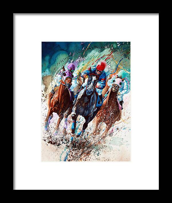 Sports Art Framed Print featuring the painting For The Roses by Hanne Lore Koehler