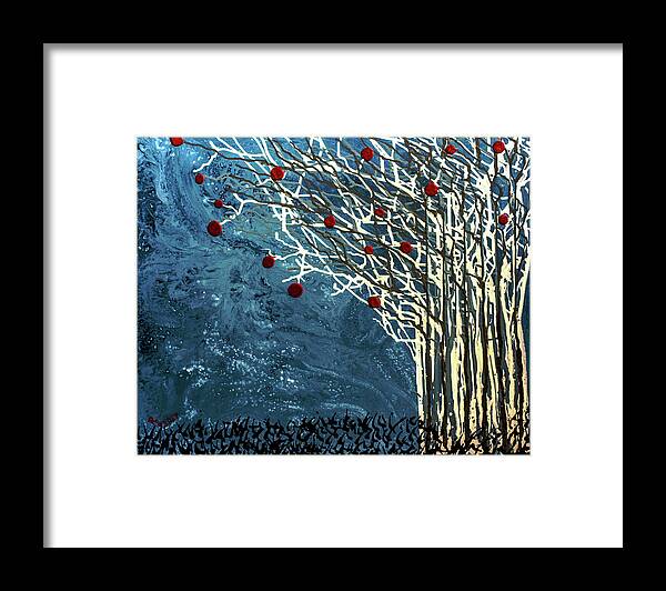 Abstract Framed Print featuring the painting Forbidden by Renee Logan
