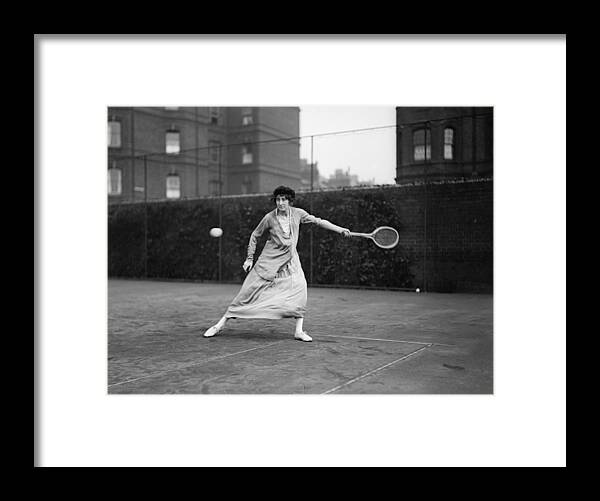Tennis Framed Print featuring the photograph Forehand Drive by Topical Press Agency