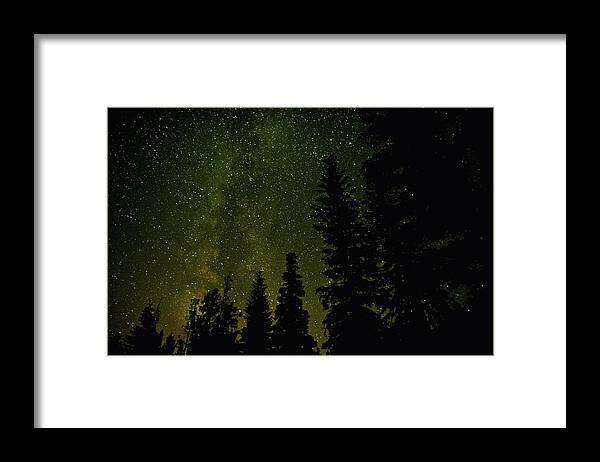 Constellation Framed Print featuring the photograph Forest And Milky Way At Night by Rontech2000