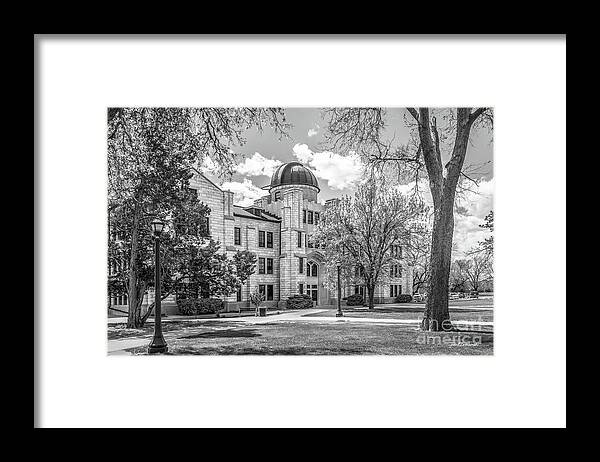 Fort Hays State Framed Print featuring the photograph Fort Hays State University Albertson Hall by University Icons