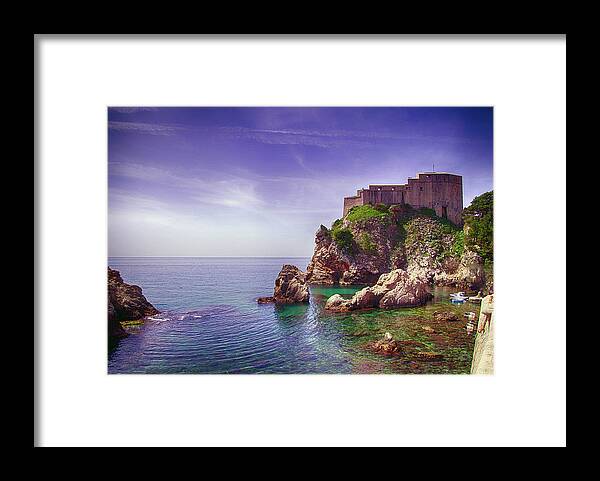 Croatia Framed Print featuring the photograph Fort Lovrijenic and medieval walls by Steve Estvanik