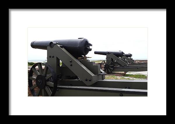 Cannons Framed Print featuring the photograph Fort Macon Cannons 3 by Paddy Shaffer