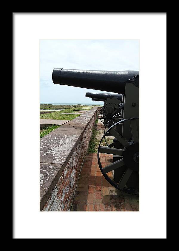Cannons Framed Print featuring the photograph Fort Macon Cannons 4 by Paddy Shaffer