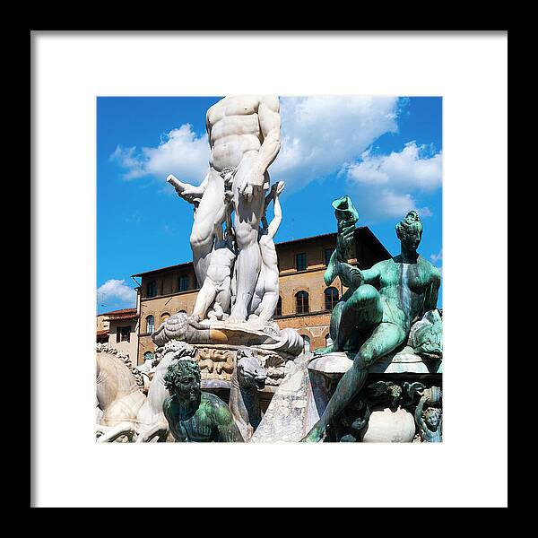 Statue Framed Print featuring the photograph Fountain Of Neptune, Firenze, Italy by Nico Tondini