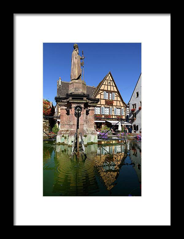 Eguisheim Framed Print featuring the photograph Fountain Saint-Leon in Eguisheim, Alsace by RicardMN Photography