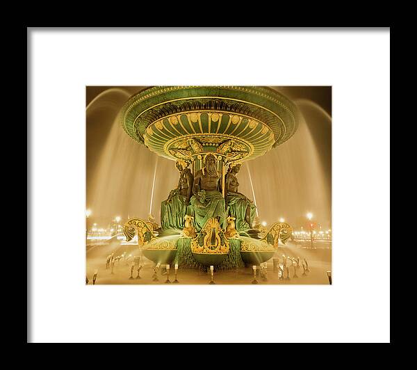 Outdoors Framed Print featuring the photograph Fountain With Sculptures by Silvia Otte