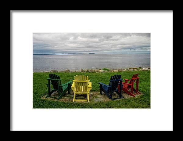 Nova Scotia Framed Print featuring the photograph Four Aderondack Chairs by David Smith