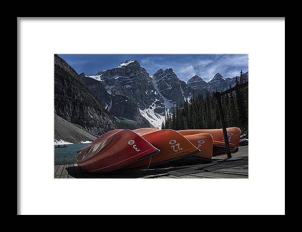 Canoe Framed Print featuring the photograph Four Peaks by Yanyan Gong