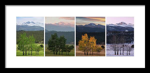 Four Seasons Framed Print featuring the photograph Four Seasons - Longs Peak by Aaron Spong