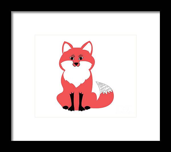 Isolated Framed Print featuring the digital art Fox, fox art, fox canvas, fox framed print, by David Millenheft