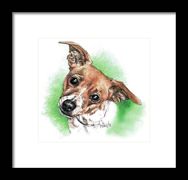 Watercolour Painting By Patrice Framed Print featuring the painting Foxy by Patrice Clarkson