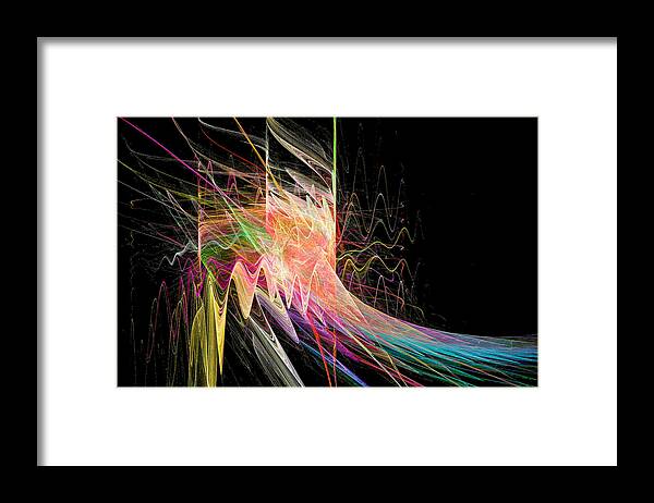 Electric Framed Print featuring the digital art Fractal Beauty Deluxe Colorful by Don Northup