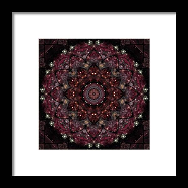 Fractal Mandala 8 Framed Print featuring the mixed media Fractal Mandala 8 by Delyth Angharad