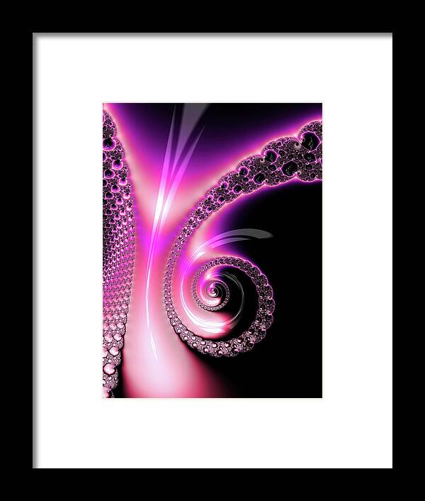 Spiral Framed Print featuring the photograph Fractal Spiral pink purple and black by Matthias Hauser