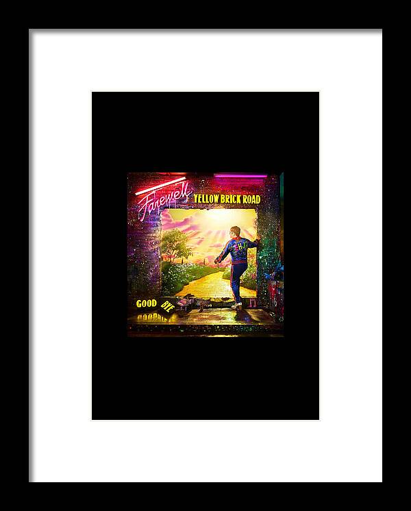 Frame Framed Print featuring the digital art Frame Print Elton John Farewell Yellow Brick Road Tour Iy03 by Indah Yose