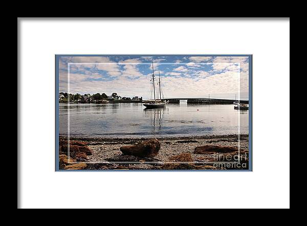 Seascape Framed Print featuring the photograph Framed Cobwork Bridge Bailey Island Maine by Sandra Huston