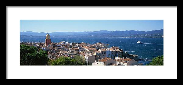 Panoramic Framed Print featuring the photograph France, Cote-dazur, St Tropez by Martial Colomb