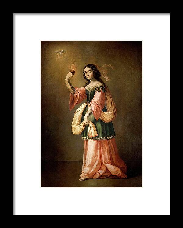 Allegory Of Charity Framed Print featuring the painting Francisco de Zurbaran / 'Allegory of Charity', ca. 1655, Spanish School. by Francisco de Zurbaran -c 1598-1664-