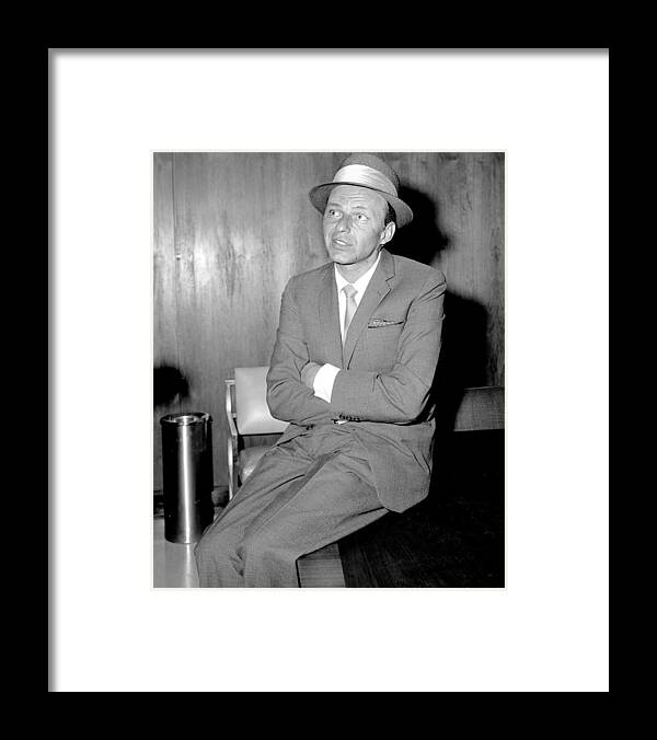 Journalist Framed Print featuring the photograph Frank Sinatra Smiles As He Is by New York Daily News Archive