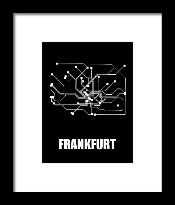 Frankfurt Framed Print featuring the digital art Frankfurt Black Subway Mao by Naxart Studio