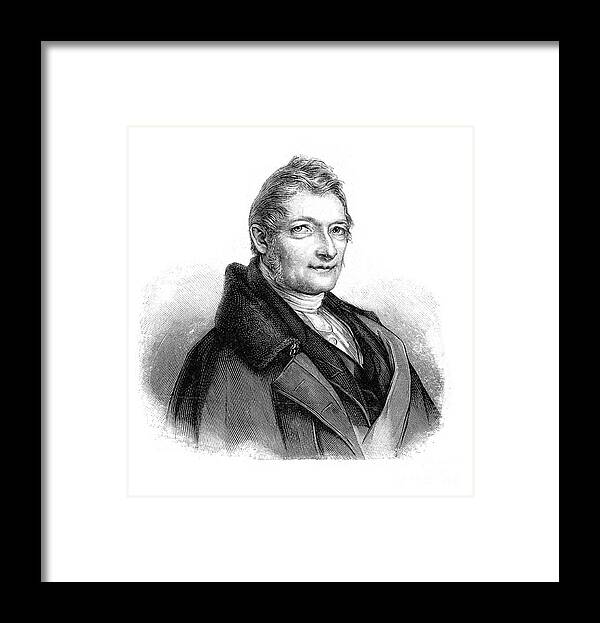 Engraving Framed Print featuring the drawing Franz Xaver Gabelsberger, German by Print Collector