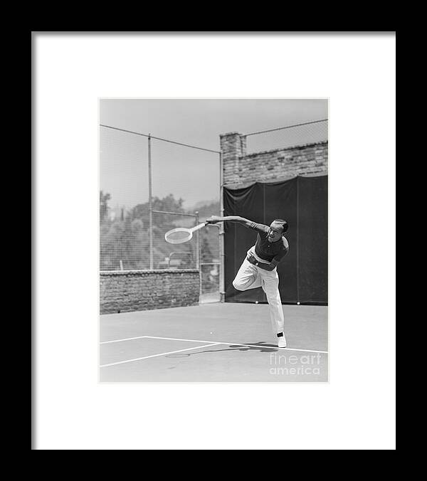 Tennis Framed Print featuring the photograph Fred Astaire Playing Tennis by Bettmann
