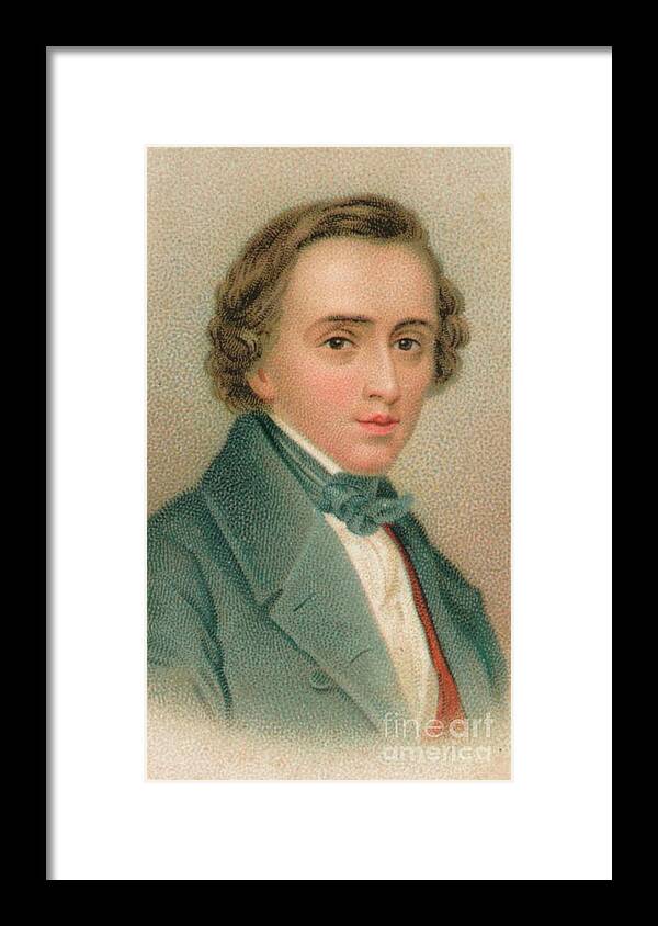 Engraving Framed Print featuring the drawing Frederic Francois Chopin 1810-1849 by Print Collector