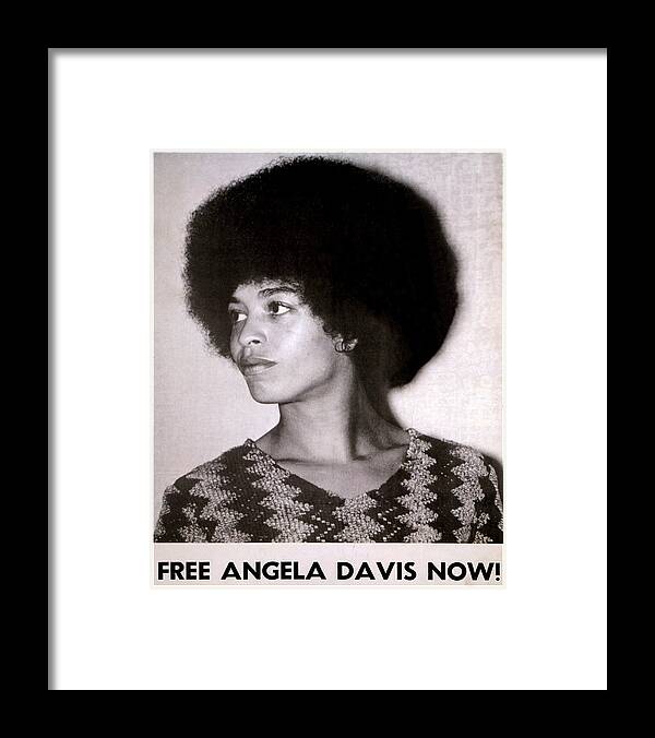 1974 Framed Print featuring the photograph Free Angela Davis Now by Science Source