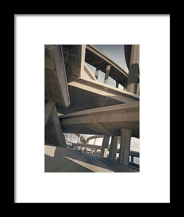 Confusion Framed Print featuring the photograph Freeways, Low Angle View by Ed Freeman