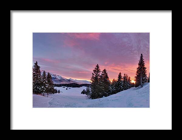Grenoble Framed Print featuring the photograph French Alps At Sunset by Philipp Klinger