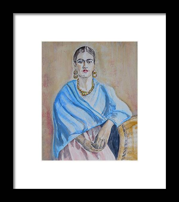 Frida Framed Print featuring the painting Frida - Watercolor by Claudette Carlton