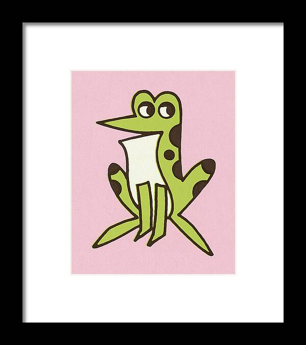 Amphibian Framed Print featuring the drawing Frog by CSA Images