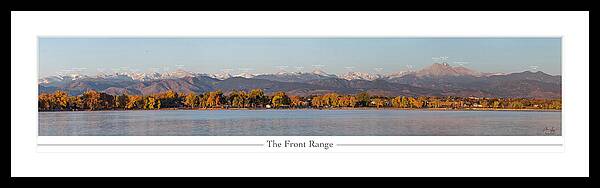 Front Framed Print featuring the photograph Front Range with Peak Labels by Aaron Spong