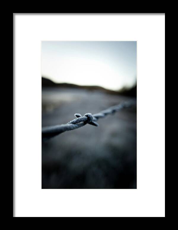 Autumn Framed Print featuring the photograph Frosted Barbed Wire by Kevin Schwalbe