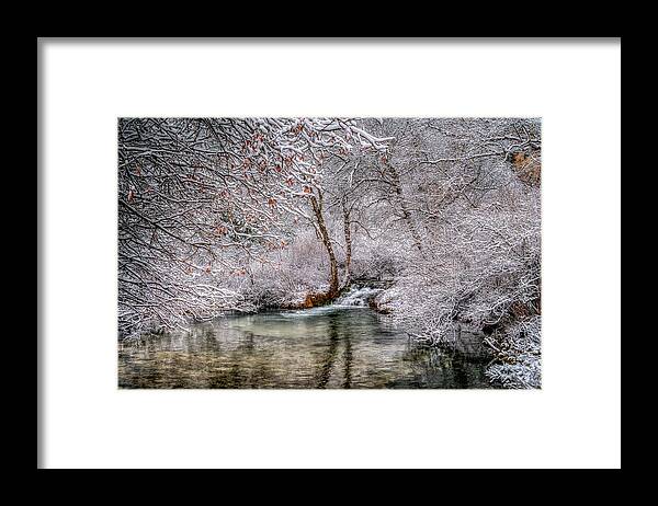 Frosty Framed Print featuring the photograph Frosty Pond by Fiskr Larsen