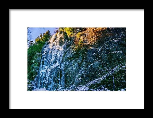 Indian Framed Print featuring the photograph Frozen Autumn Waterfall by Amanda Jones