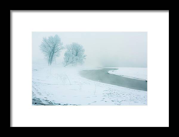 Tranquility Framed Print featuring the photograph Frozen River by Samuel's Photograph