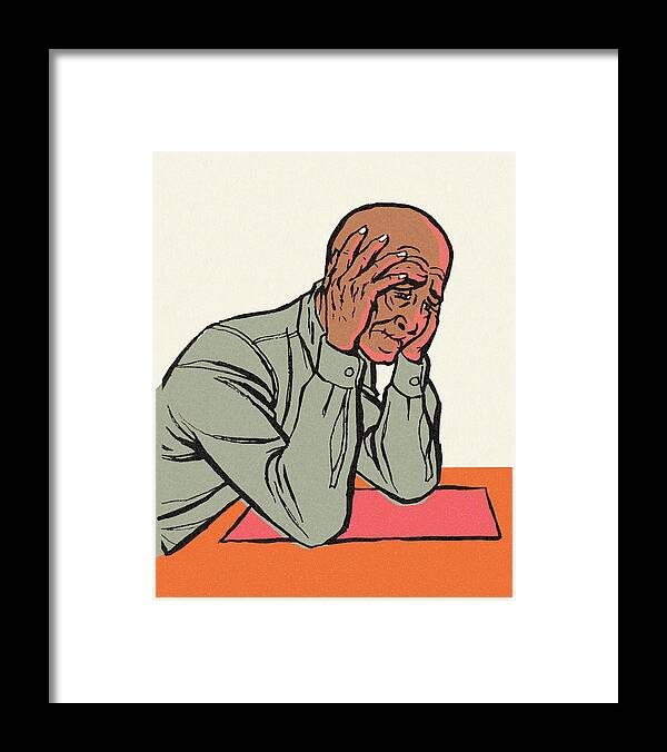 Adult Framed Print featuring the drawing Frustrated Person by CSA Images