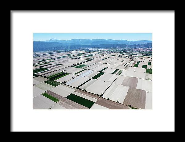 Scenics Framed Print featuring the photograph Fucino, In Abruzzo, Aerial View by Seraficus