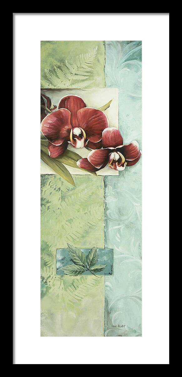 Orchid Framed Print featuring the painting Full Orchid Duo 2 by Lisa Audit